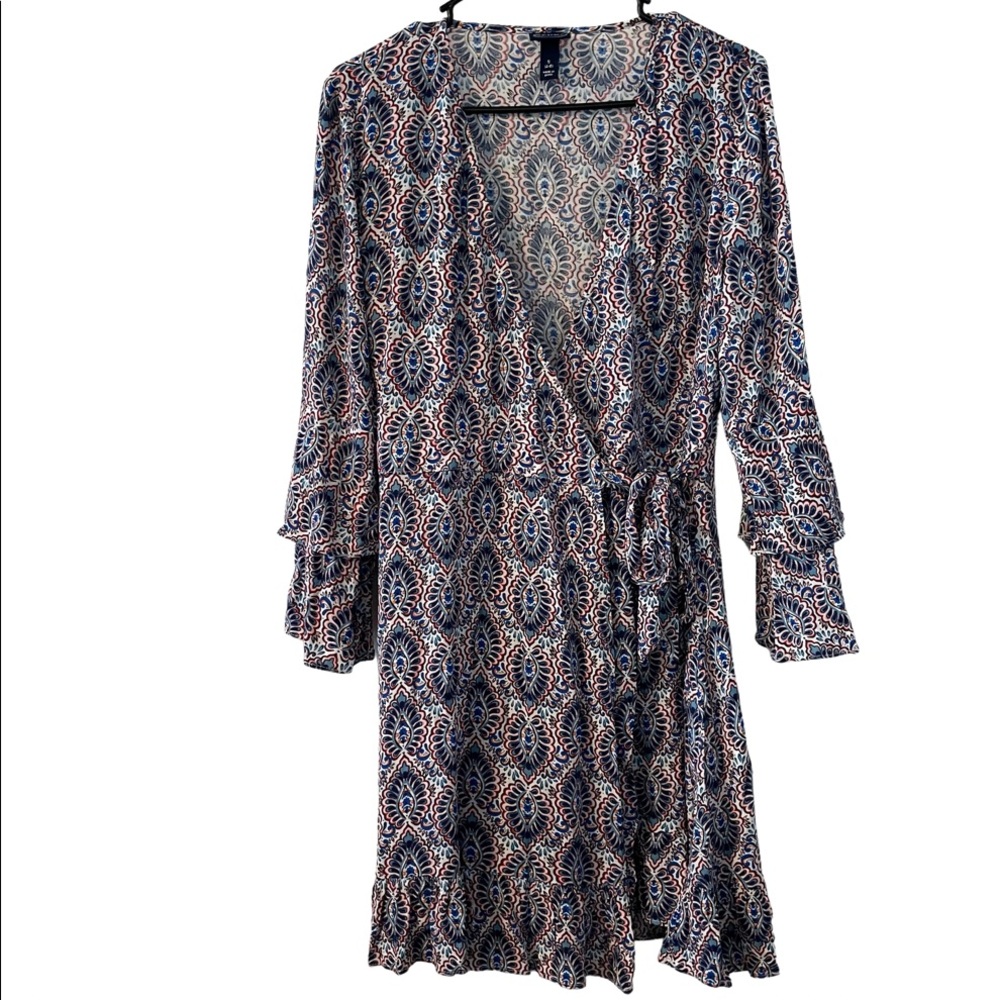 Scoop Women's Geometric Paisley Wrap Dress Small